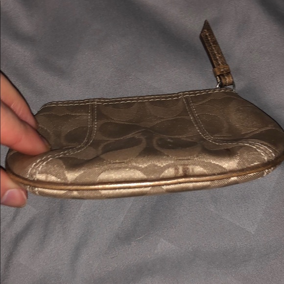 Coach brown and tan small zip up change purse - Picture 6 of 8